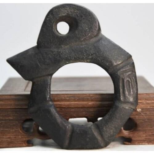 Hongshan culture archaize black iron meteorite Jade pig dragon statue