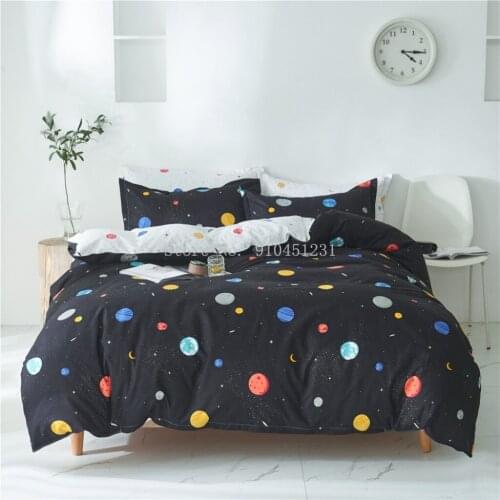 3D Galaxy Duvet Cover Set Single Double Twin Queen 2 3pcs Geometry Bedding Sets Universe Outer Space Themed Bed Linen