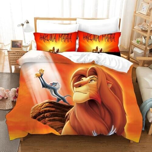 Disney The Lion King Bedding Set Single Size Quilt Covers For Kids Queen 3 Pcs Children‘s Birthday Presents Home Textile Cartoon