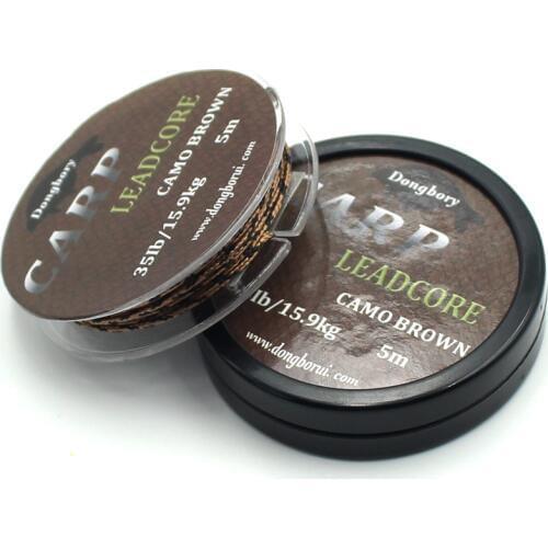 5M Carp Fishing Line Leadcore Carp Hooklink Braided 12 Strands Lead Core Leader Quick Sinking Carp Line Camouflage Carp Rig Wire