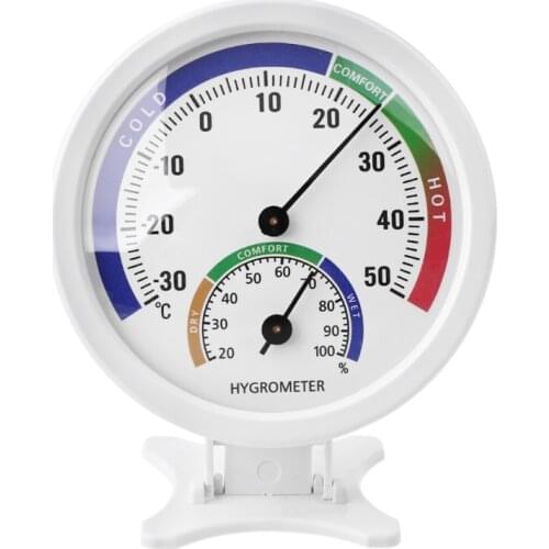 M4YD 3" Humidity Gauge Meter Monitor with Table Stand Temperature Humidity Meter Hanging 2 in 1 Moisture Thermometer