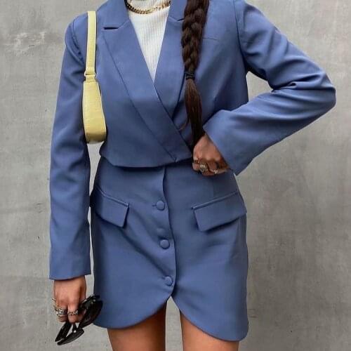 New womens dress of 2021 European and American style short leisure suit jacket skirt