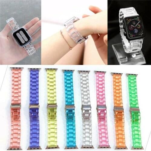 PC Clear Wrist Strap Bracelet for Apple Watch Series 6 5 4 3 2 1 SE iwatch Band 38-44mm