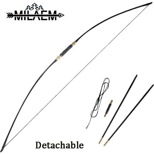 25-50lbs Archery Longbow Detachable Portable Traditional Epoxy Rod Bow Riser Outdoor Bow and Arrow Shooting Hunting Accessories