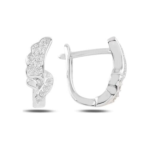 Silverlina Silver Zircon Stone J Earrings