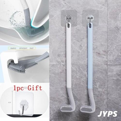 Toilet Brush For Bathroom accessories Silicone WC Cleaner No Dead-end Bendable Duster Cleaning Tools For Household Home Cleaner