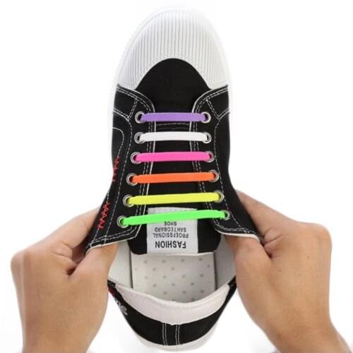 Silicone Elastic Shoelaces Fashion Unisex Athletic No Tie Shoe Lace All Sneakers Fit Quick Shoe Lace