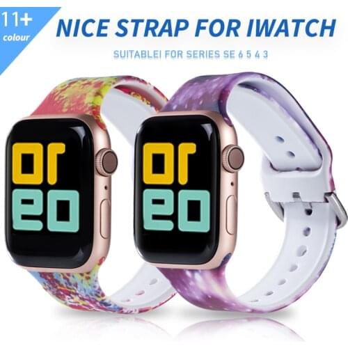Silicone Strap for Apple Watch Metal buttons band Belt for iWatch Series 6 5 4 3 Wist Bracelet 38/40/42/44mm correa Accessories