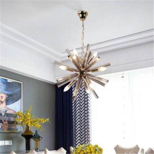 Nordic Loft Style Smoke Crystal Chandelier Creative Art Dandelion Design Livingroom Dining Room Studio Led Light Fixtures