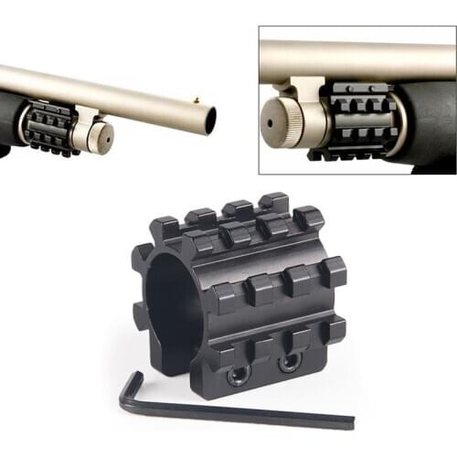 Tactical Remington 870 Mossberg 500 12GA 1" Shotgun Mag Tube Tri Rail Picatinny Mounts 5 Position Shotgun Barrel Mount VI05039