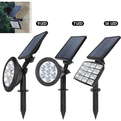 Solar Powered Spotlights LED Lamp Waterproof Lawn Light Adjustable Landscape Outdoor Lighting Garden Decoration Color Changing