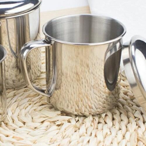 Stainless Steel Mouth Cup Thickened Kindergarten Student Childrens Water Cup Office Tea Leak-proof With Cover