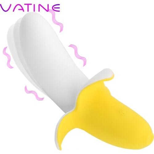 VATINE Banana-shaped Stimulator Soft Silicone Dildo G-spot Vaginal Clitoral Vibrator Female Masturbator
