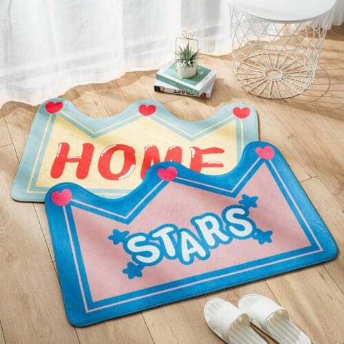 Crown Rug Toilet Absorbent Non-slip Foot Mat Cute Girly Heart Rug In Bedroom Kitchen Dirt-resistant Floor Mats Home Decoration