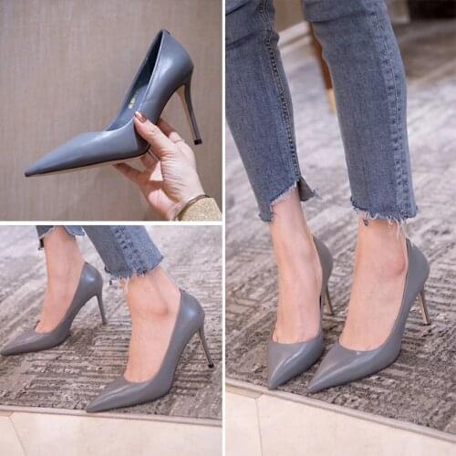 Womens shoes 2021 fashion pointed high heels womens shoes stiletto moccasins all-match thin apricot single shoes woman shoes