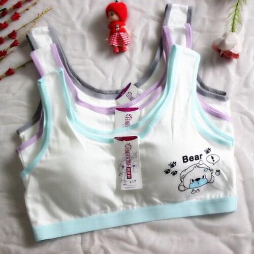 Girls Training Bra Wireless Thin Cup Bra Racerback Top Vest Comfortable Teenage Sport Underwear Puberty Gym Underwear 8-15Y