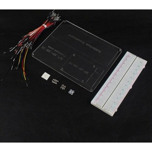 1Set Raspberry Pi 4B/3B+/3B Mounting Plate Prototype Experiment Plate Board +65 Jumper Wire +800 Point Breadboard
