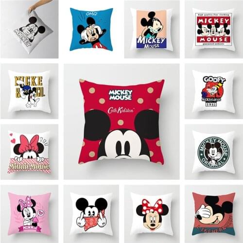 1 Piece Mickey Minnie Disney Cushion Cover Sofa Pillowcase Interior Decoration Childrens Pillowcase 45x45cm Without Pillow