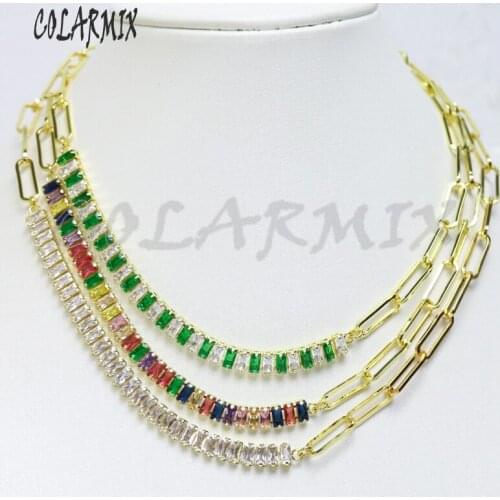 10 strands Zircon necklace chokers mix colors zircon jewelry necklace for women fashion accessories gift for women 9614