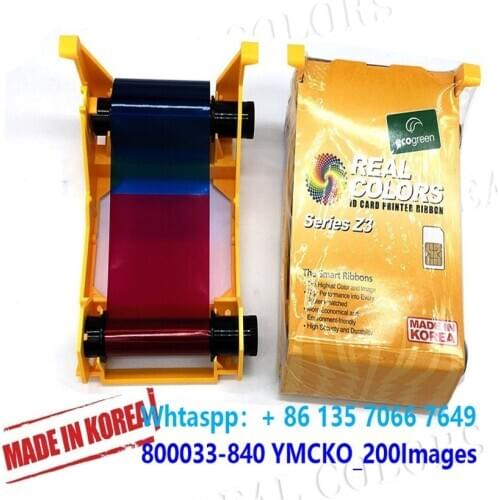 20Pieces Compatible Zebra Ribbon ZXP3 800033-840 YMCKO 200 Prints Made in South Korea For Zebra ZXP3 Printer