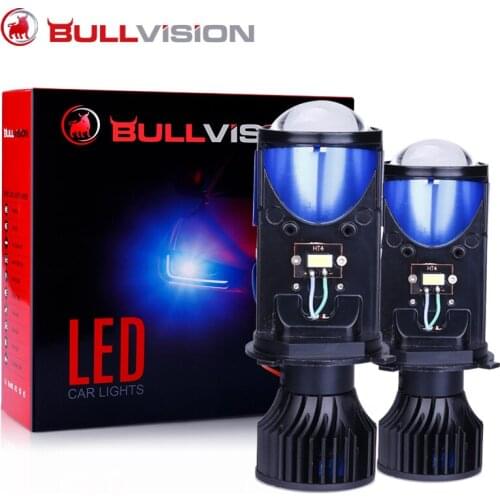 2X H4 Lens LED Mini Projector lens Lamp Bi-LED Lenses Car Headlight Bulbs Fog lights Auto Hi/Lo Beam 25000LM Left Hand Drive LHD