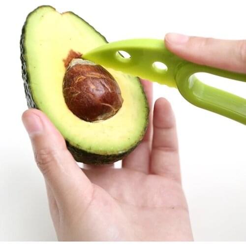 3 In 1 Avocado Slicer Shea Corer Butter Fruit Peeler Cutter Pulp Separator Plastic Knife Kitchen Vegetable Tools Kitchen Gadgets