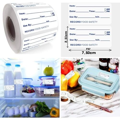 500pcs/roll 2.5*7.5 Cm Date Food Sticker Label Food Storage Expiration Date Label