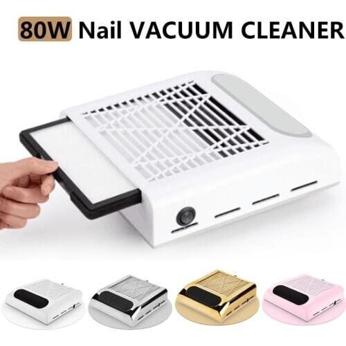 80W Strong Power Nail Vacuum Cleaner Nail Dust Collector Professional Manicure Machine With 1 Dust Bag Nail Salon Equipment