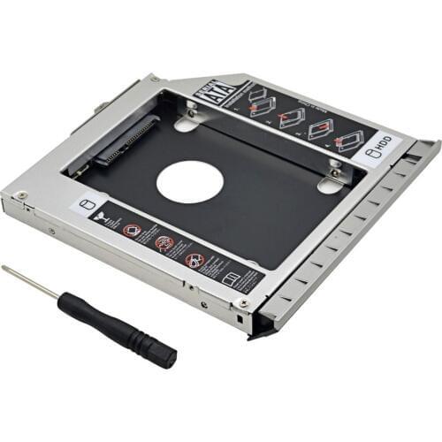 Aluminum 2nd HDD Caddy 12.7mm SATA 3.0 Dual LED SSD HDD Case Enclosure Custopmized for HP EliteBook 8460p 8470p 8460W 8470w
