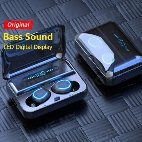 Amoi TWS 5.0 Bluetooth Earphones Wireless Earbuds LED Display Earbud Bass Sound Earphone Headset AirDots Bluetooth Earbuds