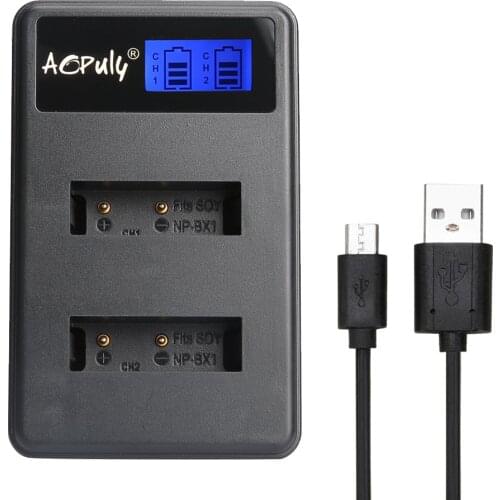 Aopuly NP-BX1 NPBX1 LCD Dual charger For Sony DSC-WX500 IV RX10 II HX300 WX300 DSC-RX100 HDR-AS15 CX240E MV1 AS30V