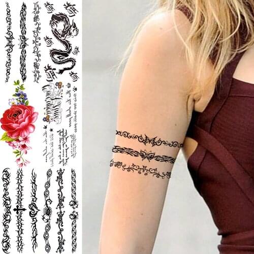 Butterfly Flower Vine Temporary Tattoos For Women Men Realistic Dragon Rose Cross Scorpion Fake Tattoo Sticker Sexy Tatoos Adult