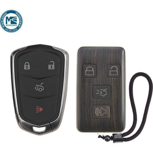 Keyless Entry Remote Control Refit Rosewood Car Key Fob Shell Replacement for Cadillac ATS CT6 CTS SRX XT5 XTS (no circuit board