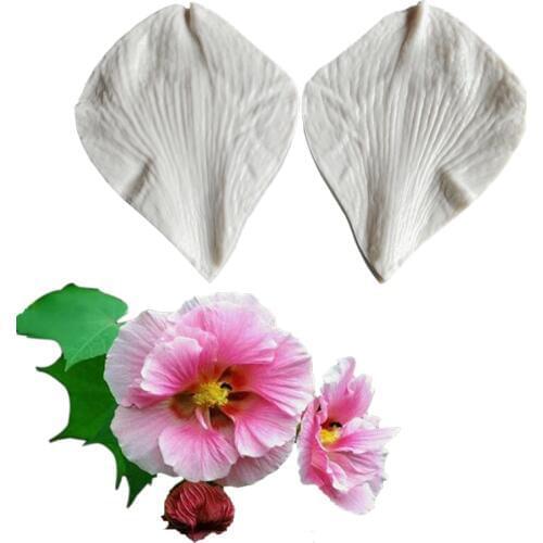 Large NEW Hibiscus Flower Veiners Silicone Mold Flower Making GumPaste Floral Petal Fondant Cake Decorating Tools M2489