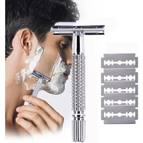 100pcs Double Edge Shaving Razor Blades for Men Stainless Steel Barber Smooth Classic Beard Hair Mustache Manual Shaver Sharper