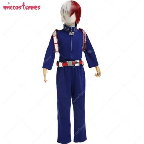Kids Boys My Hero Academia MHA Shoto Todoroki Battle Suit Hero Costume Cosplay Costume Full Set with Belt and Combat Vest