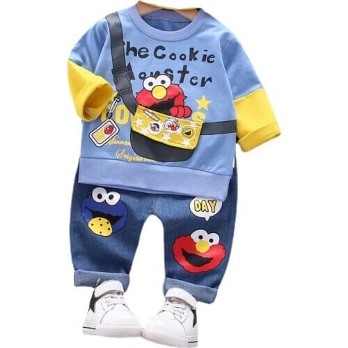 Spring Autumn Children Boys Girls Clothing Cartoon Long Sleeve Letter Sets Kids Clothes Tracksuit Baby T-Shirt Pants 2Pcs/sets