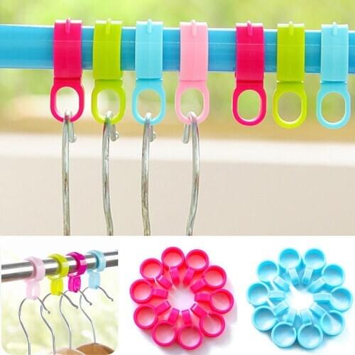 Home Storage and Organization 10pcs Hook Clips Organize Windproof Clothes Hanger Clip Buckle Plastic Brand New High Quality
