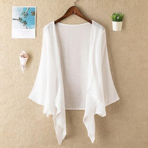 Elegant White Prom Party V neck Shrug Casual Cape for Women Party 2020 New Linen Shrug Solid Color Sun Protection Clothing