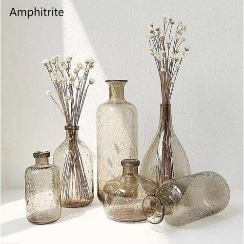 Europe Glass Vases Of The Vintage Flower Vase Decoration House In Linving Nordic Room Deco Dried Hydroponic Flowers Bottle