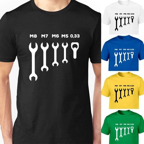 Fashion Mens Funny Wrench Spanner Beer Car Mechanic Gift T Shirt Harajuku Short Sleeve Graphic O-Neck T-shirt Camisetas Clothes