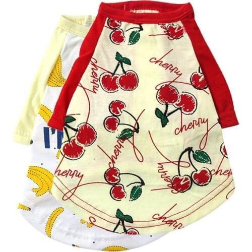 Cute clothes Dog Vests summer Casual Fruit Pet clothes T-Shirt Puppies Poodle Schnauzer Teddy Dog Supplies