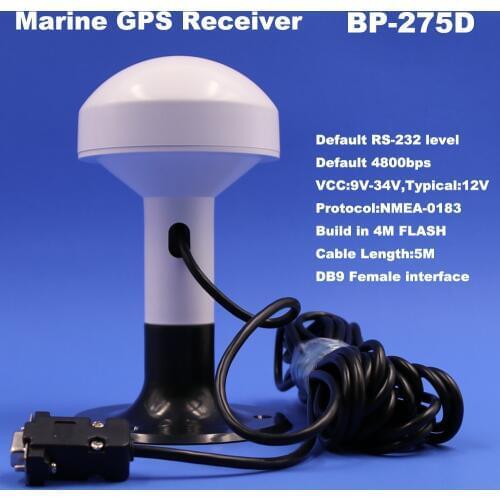 Marine GPS Receiver Antenna,Boat ship GPS Antenna module, 4800bps, NMEA 0183 DB9 Connector with Screw tube,BP-275D
