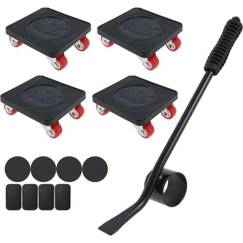 Furniture Mover Set 400KG Heavy Duty Furniture Mover Tool Transport Lifter Heavy Stuffs Moving Wheel Roller Bar Hand Tools