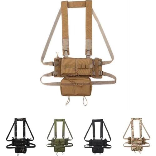 Nylon Tactical Vest Military Gear Pack Magazine Pouch Holster Molle System Combat Carrier Chest Vest Hunting Vest