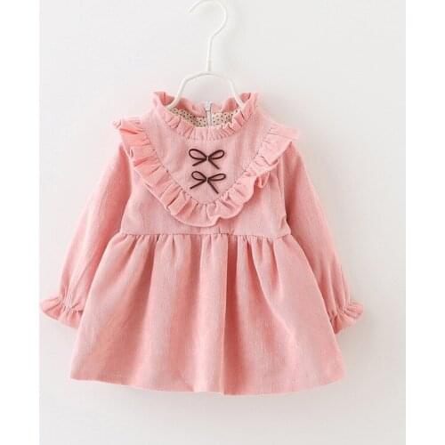 0-4T Toddler Kid Baby Girl Clothes Autumn Winter Warm Dress Elegant Long Sleeve Ruffles Party Club Cute Sweet Dresses Outfit