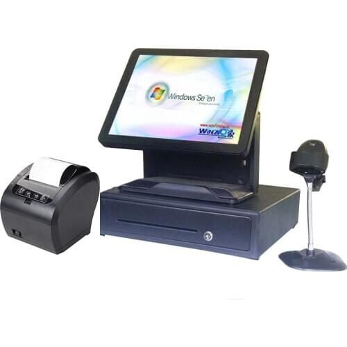 Full set Cheap Price Commercial Point of Sales ALL IN ONE for retailers with cash drawer POS machine Whole set