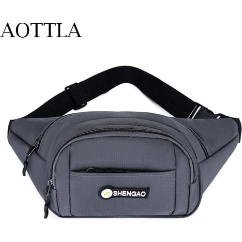 AOTTLA Men Waist Bag Pack Casual Phone Fanny Bag Travel Belt Bag Sport Purse Waterproof Woman Chest Bag Shoulder Bag Unisex Pack