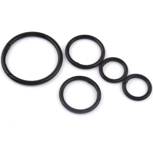 25/37/62mm Black Gate Push Trigger Spring O-Ring Round Snap Hooks Buckles Making Purses Handbags webbing For Leather Accessories