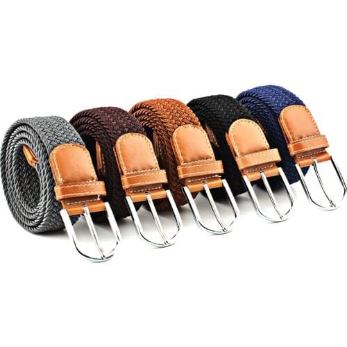 Explosive Models Ladies Canvas Belt Mens Elastic Belt Casual Elastic Knitting Pin Buckle Belt
